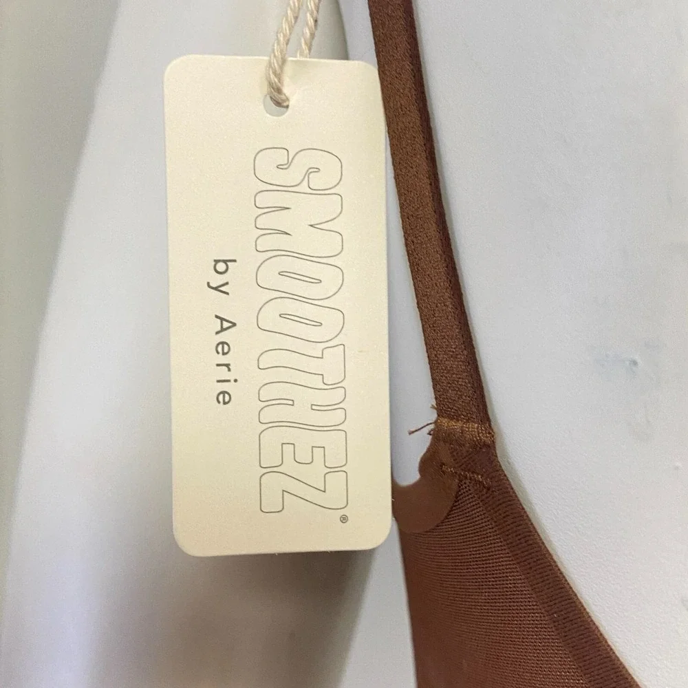 Aerie Smoothez Microfiber Unlined Balconette Bra Brown 32D‎ Underwire NWT